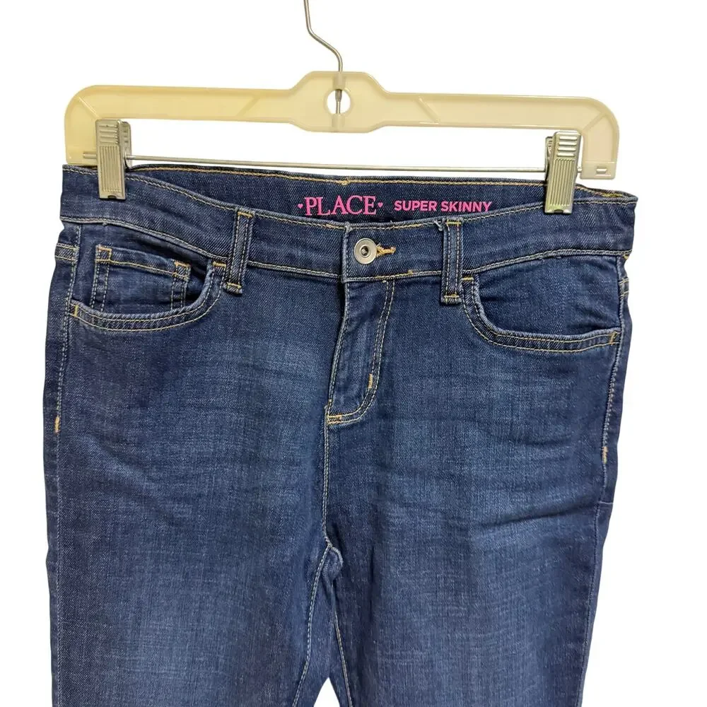 Children's Place Girls Super Skinny Dark Cuffed Jeans Size 14 NEW‎